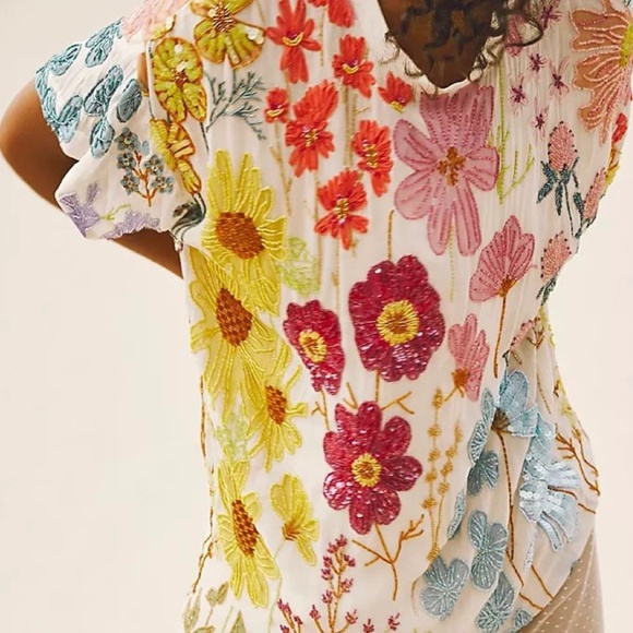 Free People Jewel Mini Dress - White Multi, Small - Picture 7 of 9